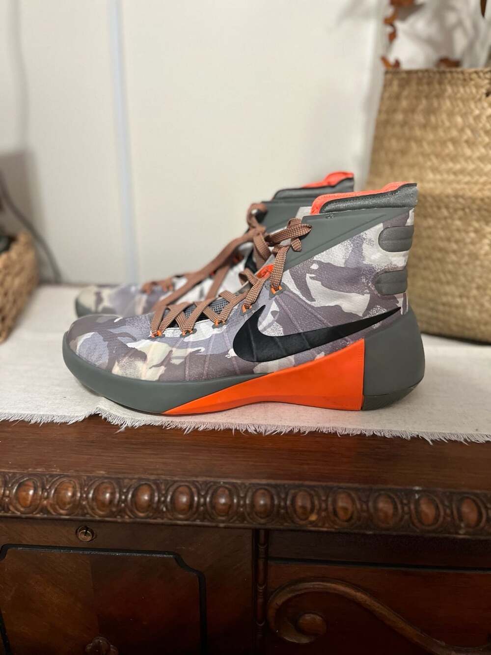 Nike Hyperdunk 2015 Camo Grey Basketball Shoe Size 10.5